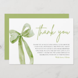 Green Bow Sie bindet den Knoten Dankeschön-Karte Einladung
