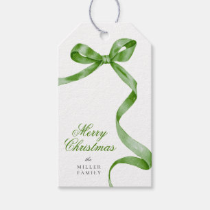 Green Bow Weihnachtsmarke Geschenkanhänger