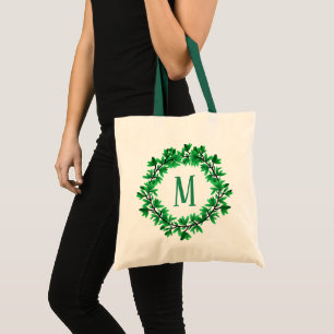 Green Boxwood Blätter Kranz PERSONALISIERT Tragetasche