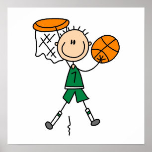 Green Boy Basketball T - Shirt und Geschenke Poster