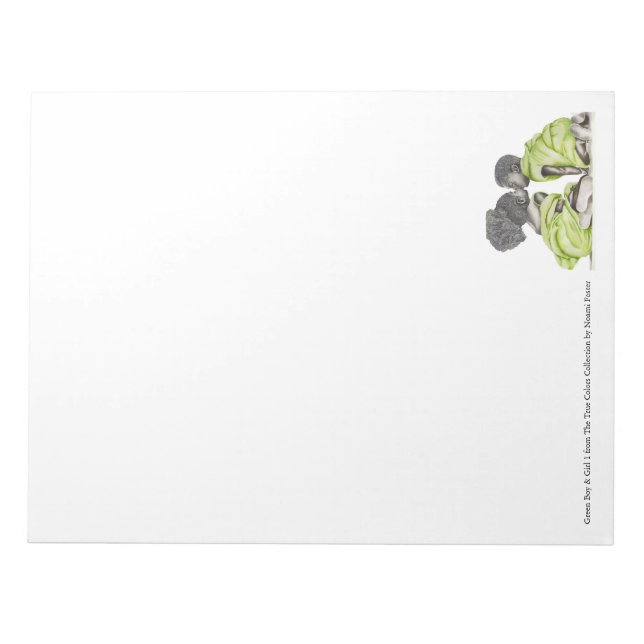 Green Boy & Girl 1 Letter Notepad Notizblock (Vorderseite)