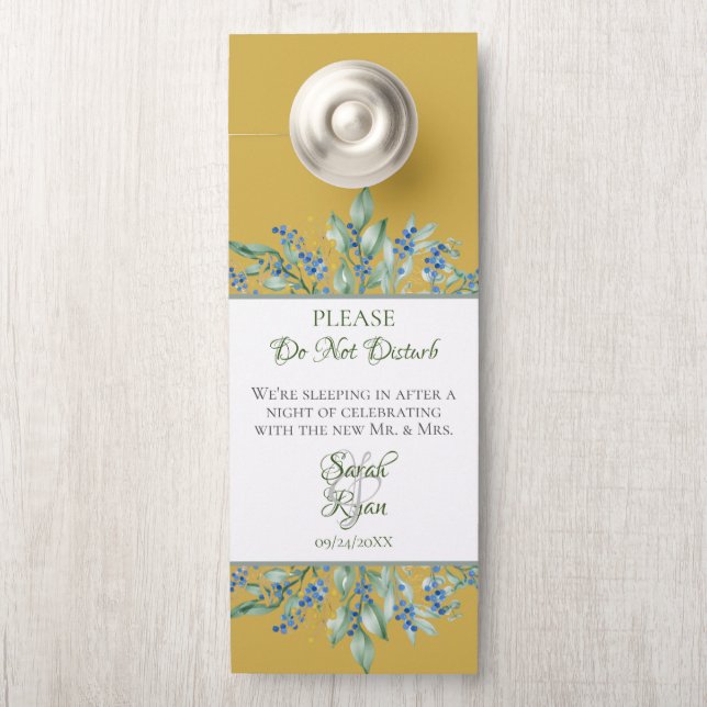 Green Branch Wedding Suite Gefallen - Door Hanger Türanhänger (Auf Knauf)