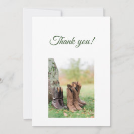 Green Branches Flat Thank You Card Dankeskarte