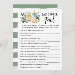 Green Brewing Baby Shower Feud Game Card Einladung