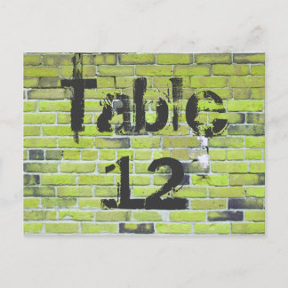 Green Brick Graffiti Empfang Tischnummern