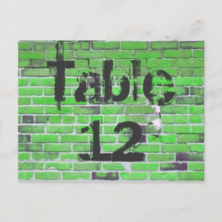 Green Brick Graffiti Empfang Tischnummern