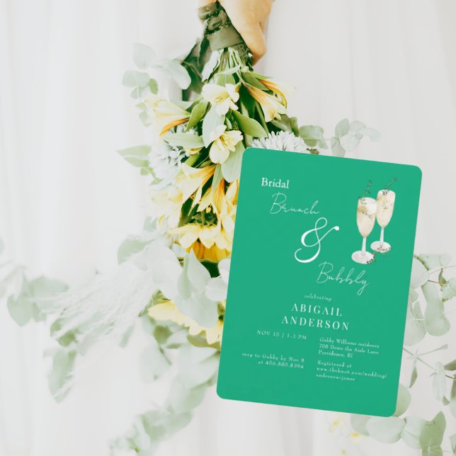 Green Bridal Brunch & Bubbly Dusche Einladung (Von Creator hochgeladen)