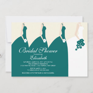 Green Bride Bridesmaids Bridal Dusche Einladung