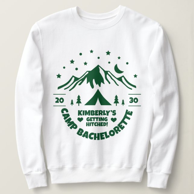Green Bride Camp Junggeselinnen-Abschied Sweatshirt (Design vorne)