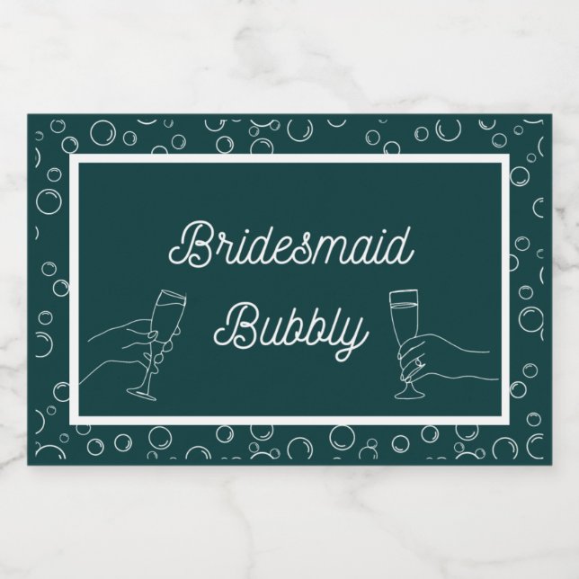 Green Bridesmaid Bubbly Mini Sparkling Labrador (Einzelnes Label)
