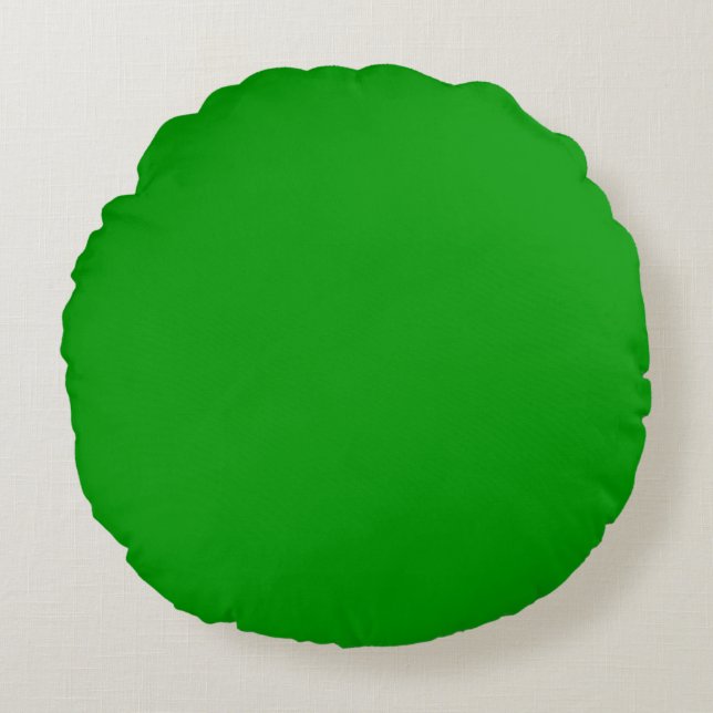 Green Bright kelIrish schlichte Farbe Custom Rundes Kissen (Vorderseite)