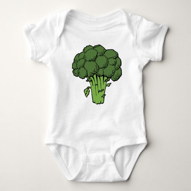 Green Broccoli Baby Strampler (Vorderseite)