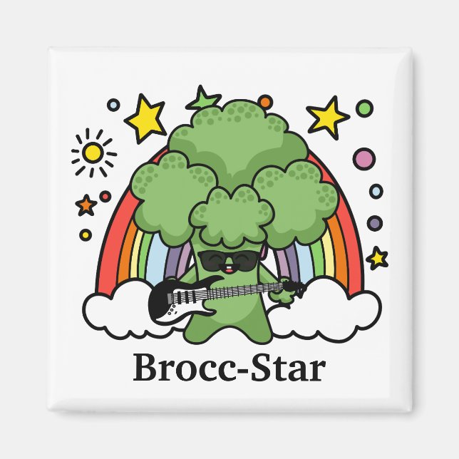 Green Broccoli Brocc, Rock Star Magnet (Vorne)