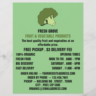 Green Broccoli, Greengrocers-Werbung Flyer
