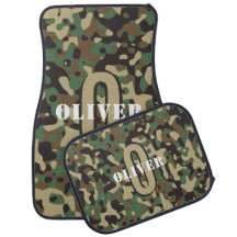 Green Brown Beige Camo Camouflage Monogram Name