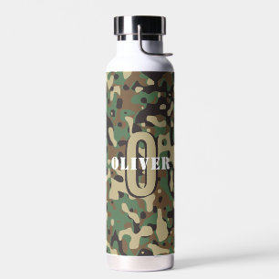 Green Brown Beige Camouflage Camouflage Monogram N Trinkflasche