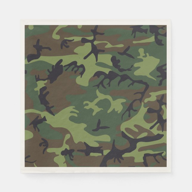 Green Brown Camouflage. Camouflage Serviette (Vorderseite)