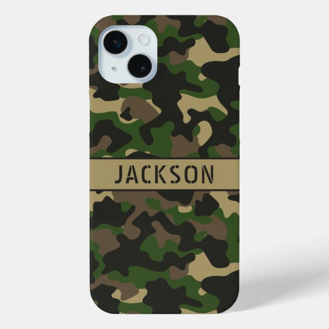 Green Brown Camouflage Personalized Case-Mate iPhone Hülle (Rückseite)