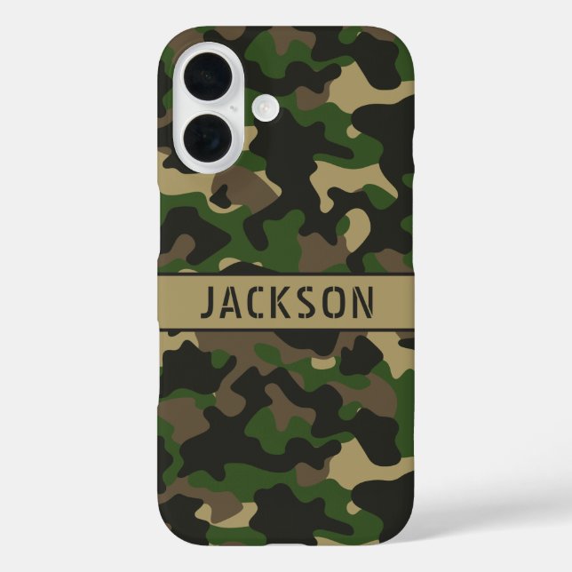 Green Brown Camouflage Personalized Case-Mate iPhone Hülle (Rückseite)