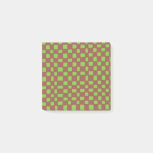 Green Brown Checkerboard Earthy Checkered Patered Post-it Klebezettel