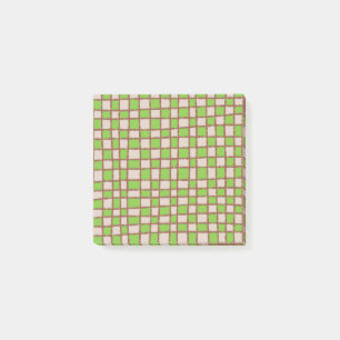Green Brown Checkerboard Earthy Checkered Patered Post-it Klebezettel