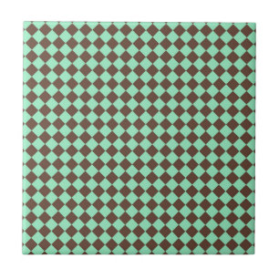 Green Brown Diamond Schachbrett Muster Fliese