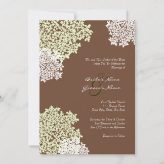 Green & Brown Queen Anne's Lace Wedding Einladung