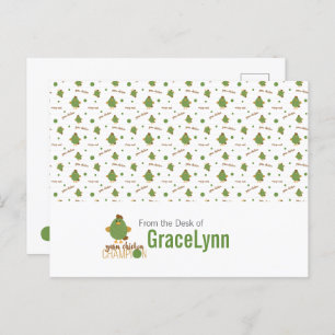 Green & Brown Yarn Chicken Champion Postcard Postkarte