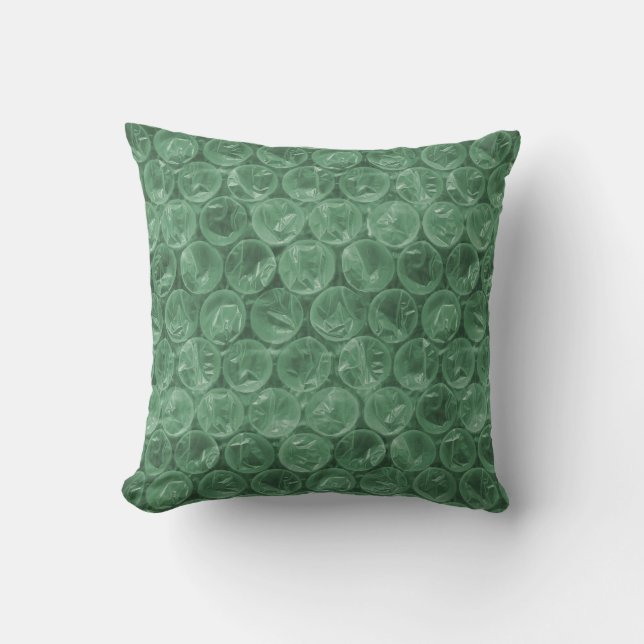 Green Bubble-Packing-Muster Kissen (Vorderseite)