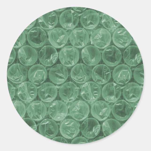 Green Bubble-Packing-Muster Runder Aufkleber (Vorderseite)
