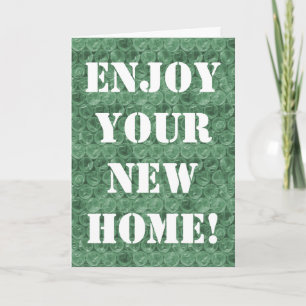 Green Bubble Wrapper Housewarming Card Einladung