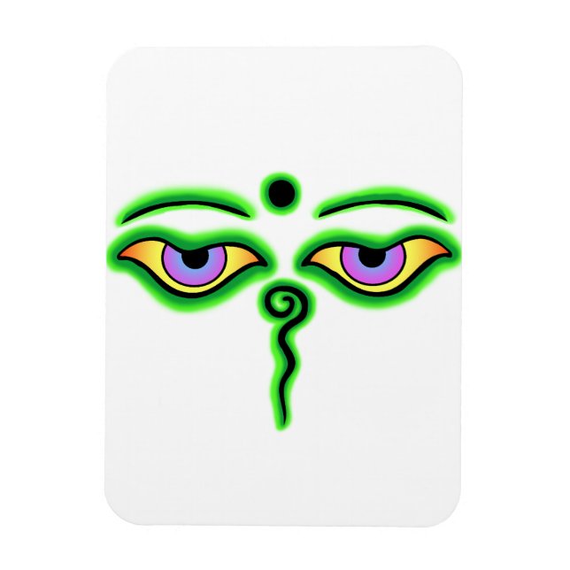 Green Buddha Eyes.png Magnet (Vertikal)