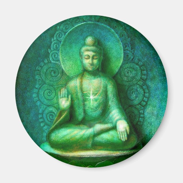 Green Buddha Magnet (Vorne)
