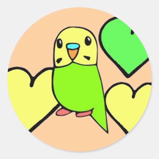 Green Budgie Stickers (Vorderseite)