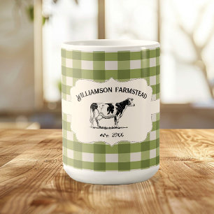 Green Buffalo Kariert Farm Cow Tasse