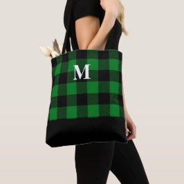 Green Buffalo Kariert Monogram Tote Bag