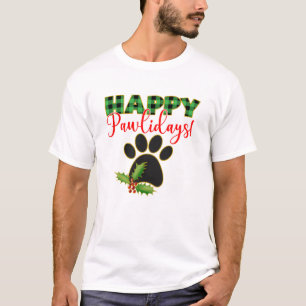 Green Buffalo Kariert Paw Print Christmas T-Shirt