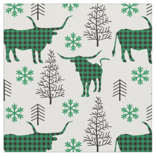 Green Buffalo Kariertes Longhorn Muster Stoff