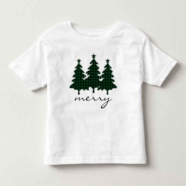 Green Buffalo Karo Pine Trees Kleinkind T-shirt (Vorderseite)