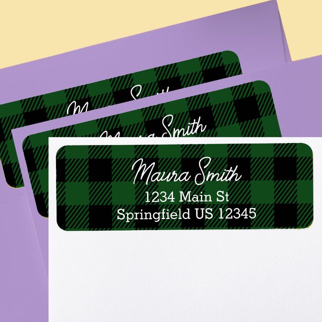 Green buffalo plaid winter return address (Von Creator hochgeladen)