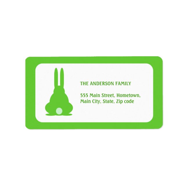 Green Bunny Adressaufkleber (Vorne)