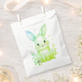 Green Bunny Party, Forest Animal Baby Shower Geschenktütchen