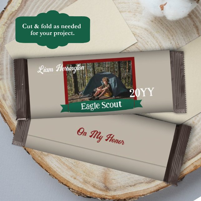 Green, Burgundy Eagle Scout Candy Bar Wrapper Flyer (green and burgundy red eagle scout court of honor candy bar wrapper, diy chocolate bar label, favors)