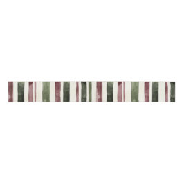 Green Burgundy Stripes Weihnachten Ripsband
