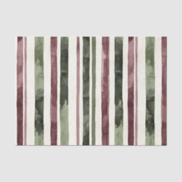 Green Burgundy Stripes Weihnachten Seidenpapier