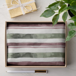 Green Burgundy Stripes Weihnachten Seidenpapier