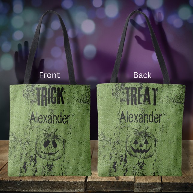 Green Burlap Trick oder Treat Bag (Von Creator hochgeladen)