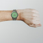 Green Business Brand on Men Watch Armbanduhr<br><div class="desc">Ihr Firmenlogo auf grünem Hintergrund auf Männeruhr. Zubehör, das Sie in Ihre Werbeprodukte, Geschenke oder Geschenke an Ihre Kunden oder Kunden, um Ihr Geschäft zu werben oder Ihre Marke zu fördern. Anpassbare Uhr, mit der Sie Ihr Firmenlogo für Markenbewusstsein einsetzen können. Bitte Karo nach dem Hochladen Ihres Firmenlogos. Wenn Ihnen...</div>