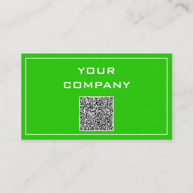 Green Business Card Ihr eigenes Design mit QR-Code Visitenkarte (Vorderseite)