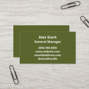 Green Business Cards für feste Olivenöle Visitenkarte